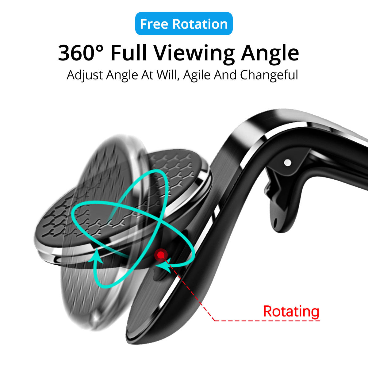 Magnetic Car Phone Holder, Mobile Phone Navigation Bracket, Type 360°Rotatable Car Air Vent Phone Mount, Magnet Phone Stand for Cars