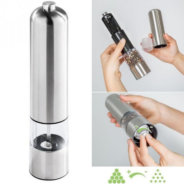 Stainless Steel Electric Salt and Pepper Grinder