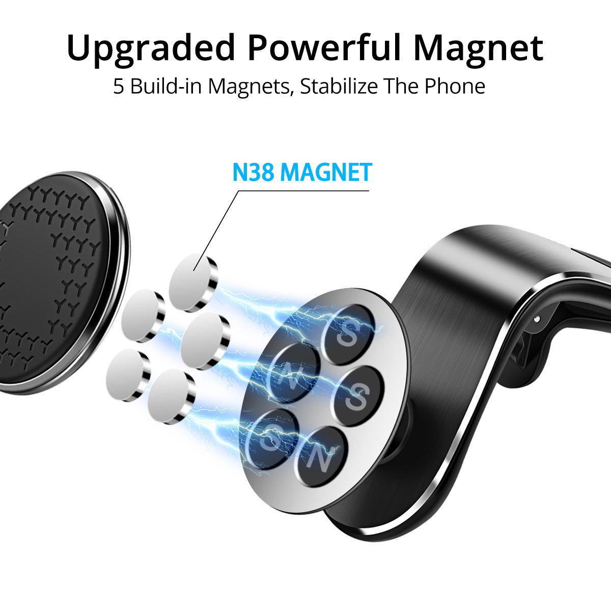 Magnetic Car Phone Holder, Mobile Phone Navigation Bracket, Type 360°Rotatable Car Air Vent Phone Mount, Magnet Phone Stand for Cars