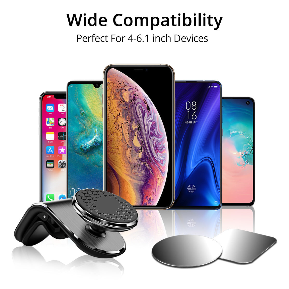 Magnetic Car Phone Holder, Mobile Phone Navigation Bracket, Type 360°Rotatable Car Air Vent Phone Mount, Magnet Phone Stand for Cars