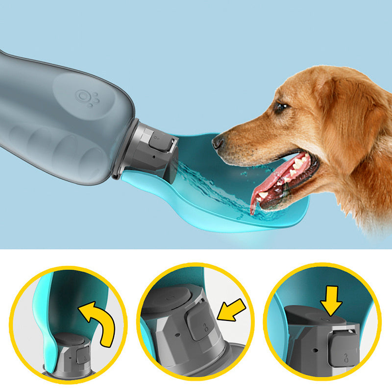 Portable Dog Water Bottle 800 ml, Pet Travel Water Bottle Dispenser for Walking, Hiking and Outdoor, Portable Water Bowl for Large Dogs