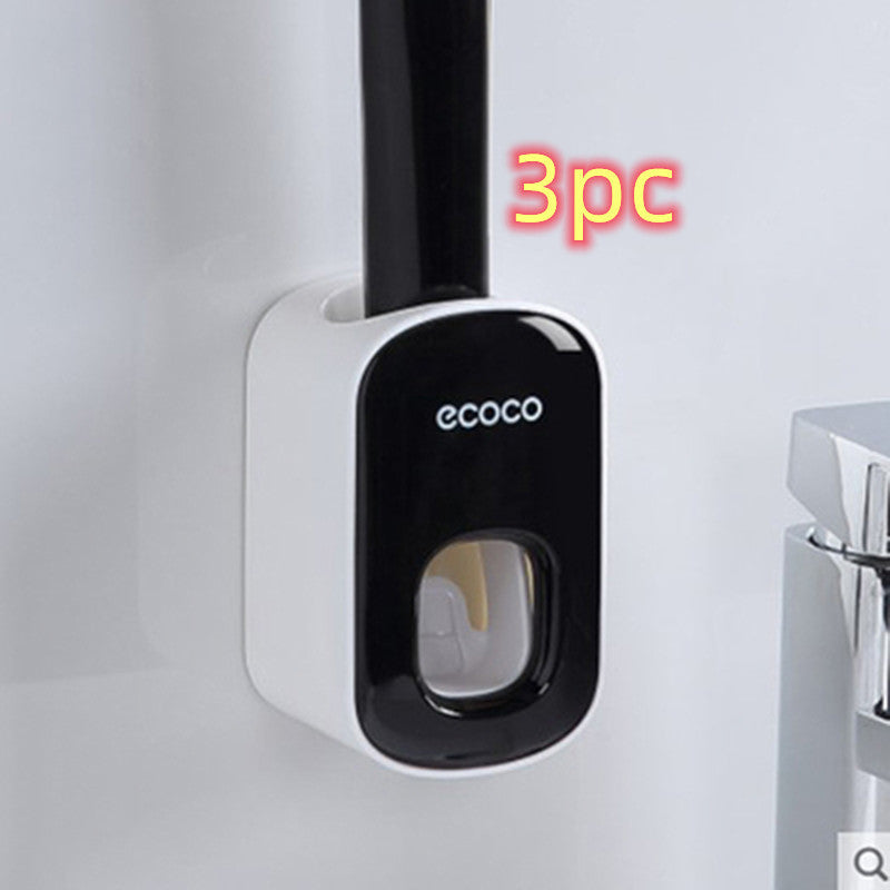 Toothbrush Holder Wall Mounted with Toothpaste Dispenser for Bathroom-Automatic Electric Tooth Pastetooth Squeezer-Bathroom Organizer Storage Accessories Set Dispenser.
