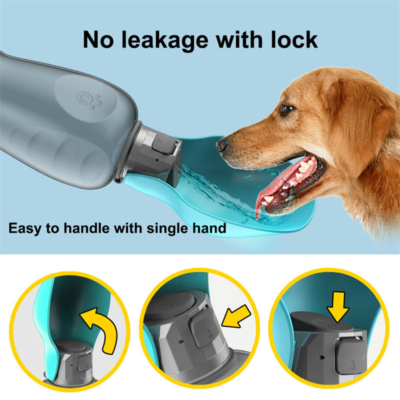 Portable Dog Water Bottle 800 ml, Pet Travel Water Bottle Dispenser for Walking, Hiking and Outdoor, Portable Water Bowl for Large Dogs