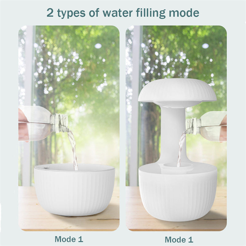 Cool Mist Humidifier, Anti Gravity Air Humidifier with Water Drop Levitating Countercurrent, Auto Shut Off & Night Light, Ultra Quiet 500ml Humidifier for Bedroom, Nursery, Office & Indoor Plants