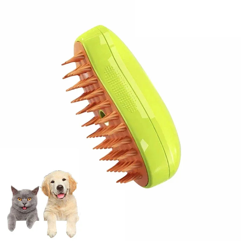 3-in-1 Cat & Dog Steam Brush – Electric Sprayer, Grooming & Deodorizing