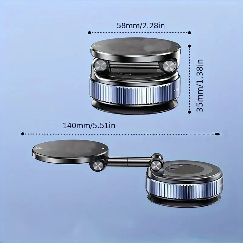 Super Magnetic N52 Magnetic Phone Holder, Swivel Locking Ultra Vacuum Suction Cup Phone Mount, Foldable 360° Rotating Phone Stand, Suitable for Car Screens, Bathroom Tiles and Glass