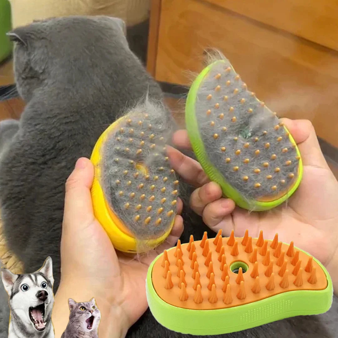 3-in-1 Cat & Dog Steam Brush – Electric Sprayer, Grooming & Deodorizing