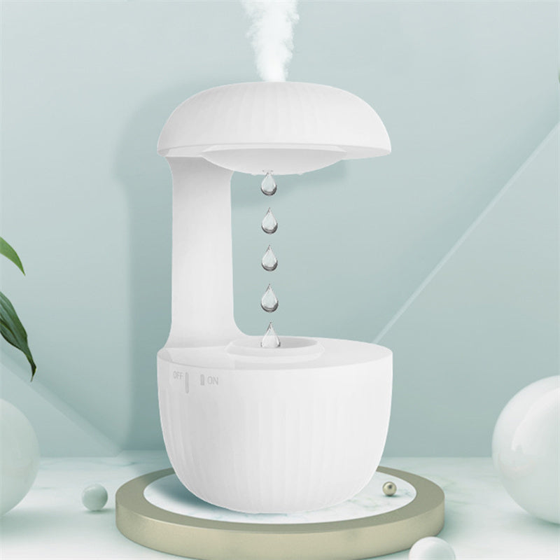 Cool Mist Humidifier, Anti Gravity Air Humidifier with Water Drop Levitating Countercurrent, Auto Shut Off & Night Light, Ultra Quiet 500ml Humidifier for Bedroom, Nursery, Office & Indoor Plants