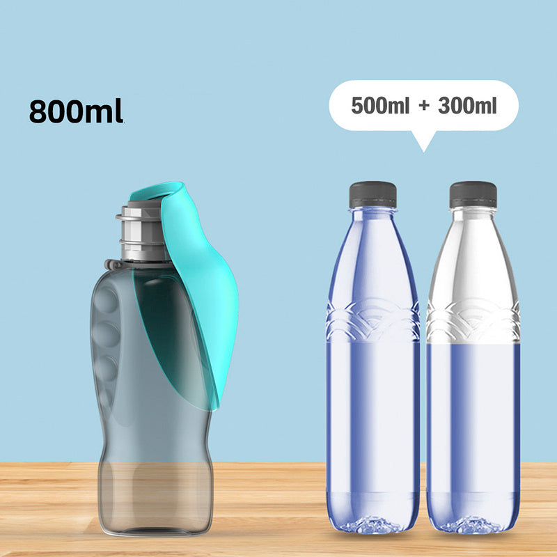 Portable Dog Water Bottle 800 ml, Pet Travel Water Bottle Dispenser for Walking, Hiking and Outdoor, Portable Water Bowl for Large Dogs