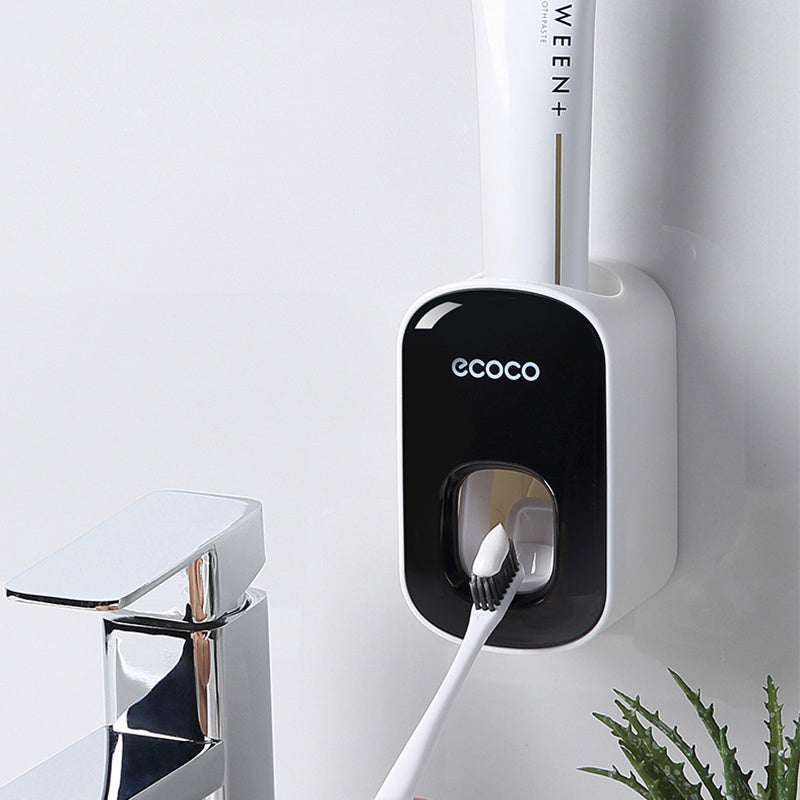 Toothbrush Holder Wall Mounted with Toothpaste Dispenser for Bathroom-Automatic Electric Tooth Pastetooth Squeezer-Bathroom Organizer Storage Accessories Set Dispenser.