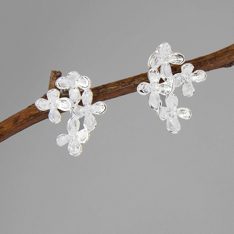 Gold-Plated Flower Stud Earrings