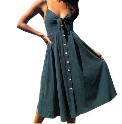 Women's Backless Strap Maxi Dress