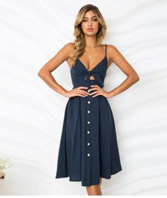 Women's Backless Strap Maxi Dress