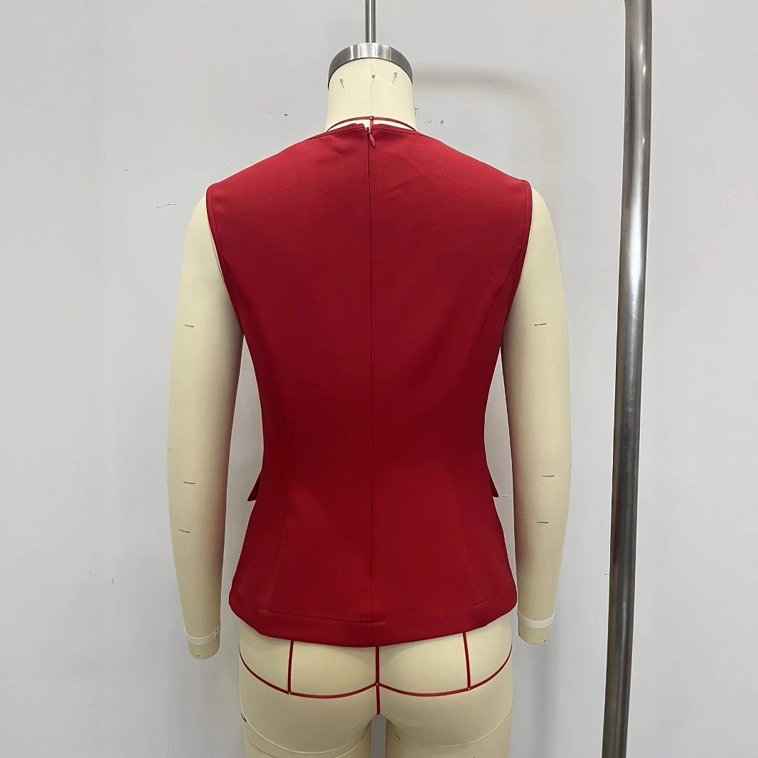 French Vintage Square-neck Versatile Sleeveless Top