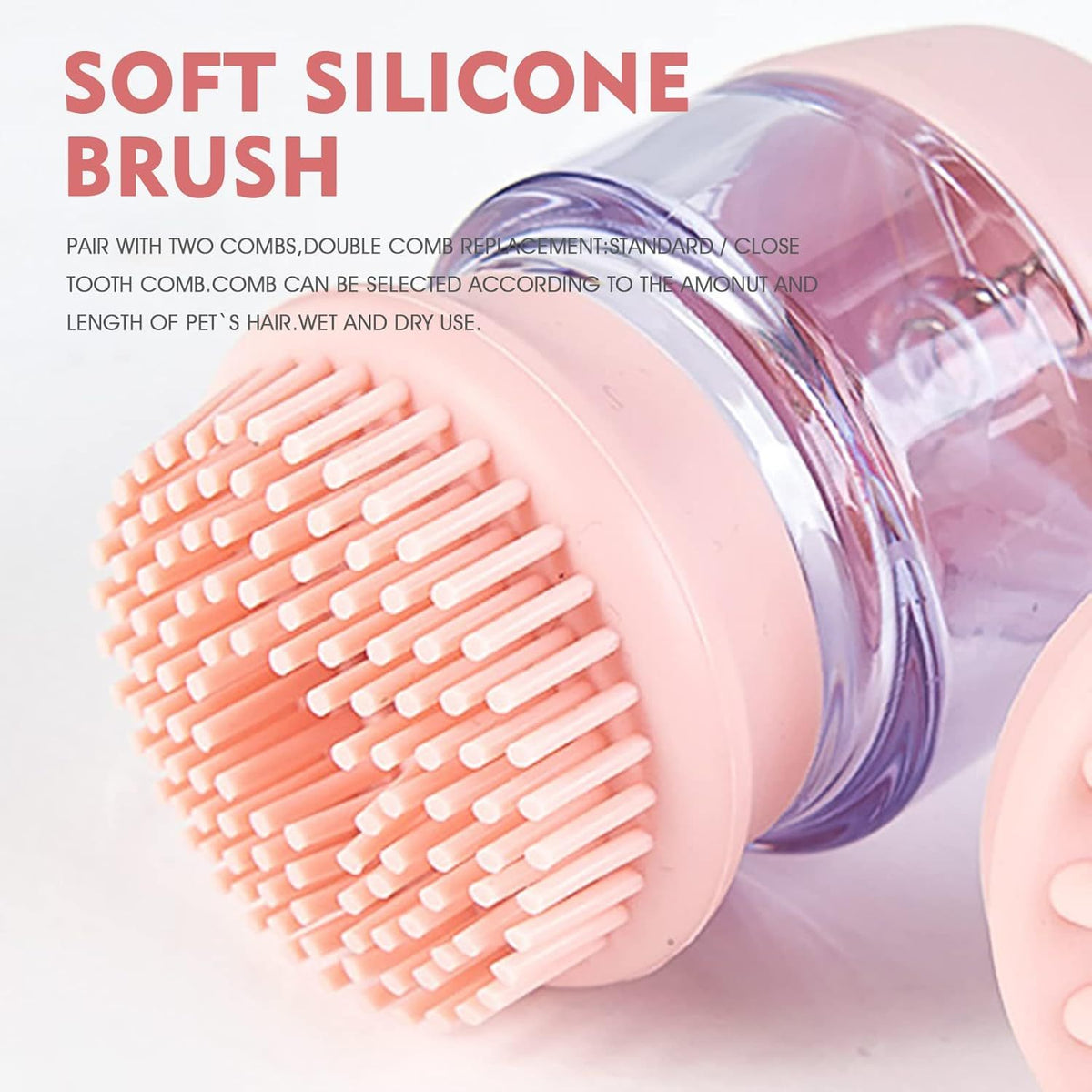Silicone Pet Bath Brush with Shampoo Dispenser