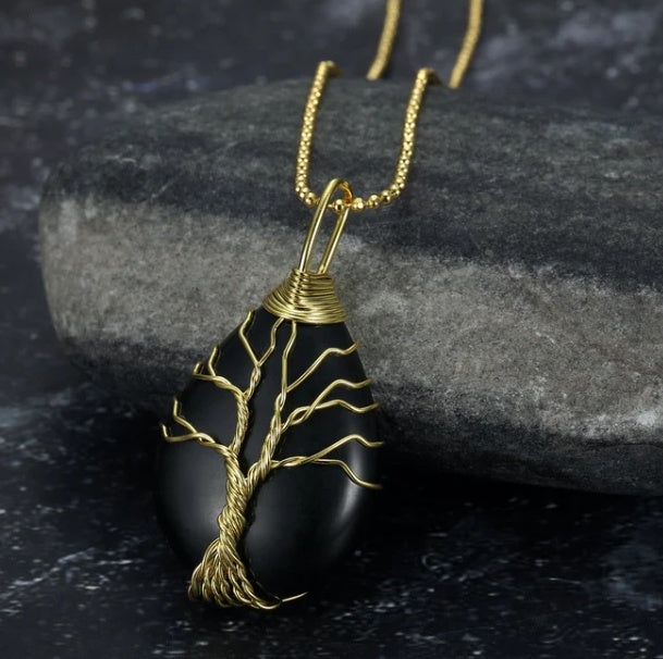 Celtic Tree of Life Stone Necklace