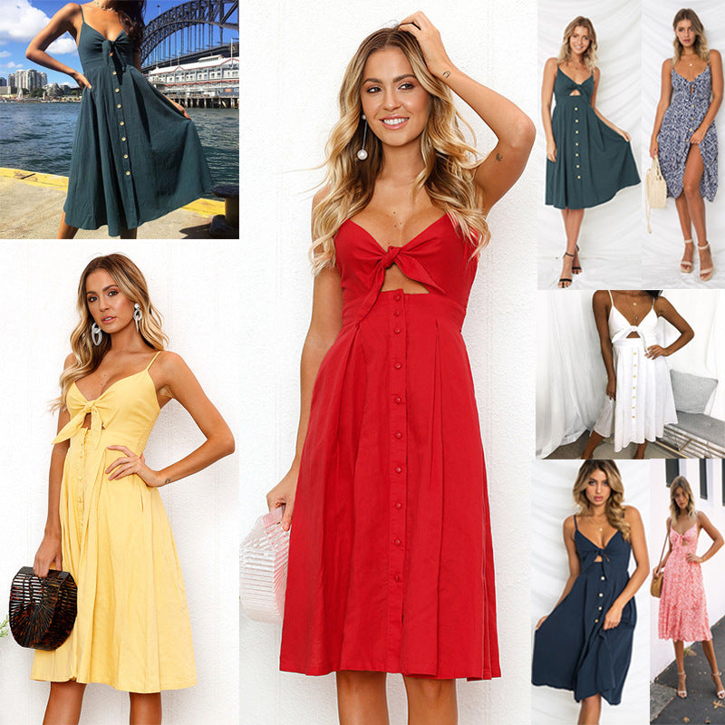 Women's Backless Strap Maxi Dress