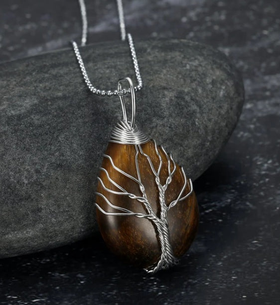 Celtic Tree of Life Stone Necklace