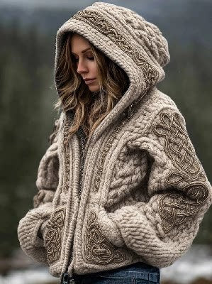 Women's Printed Zip-Up Hoodie