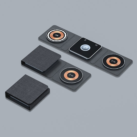 3 IN 1 Magnetic Folding Wireless Charger Station For iPhone Transparent Fast Charging for iWatch & Airpods