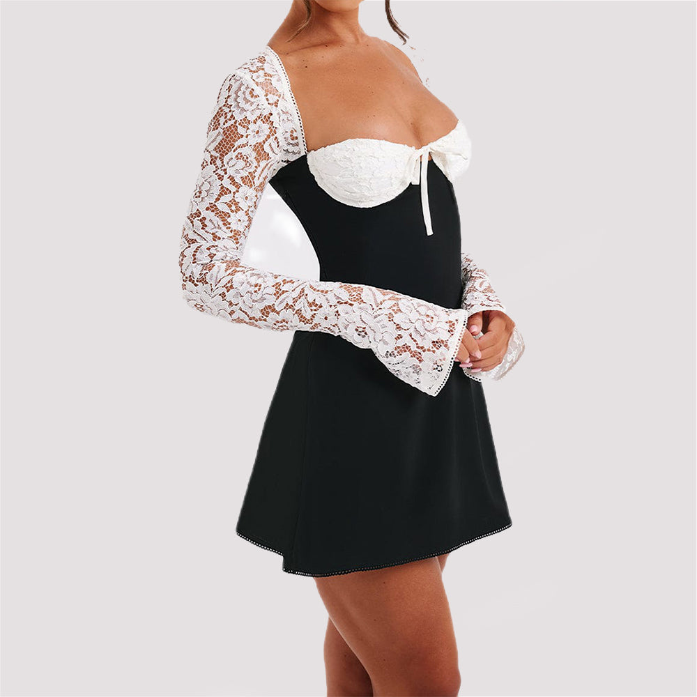 Women's Lace-Up Mini Dress