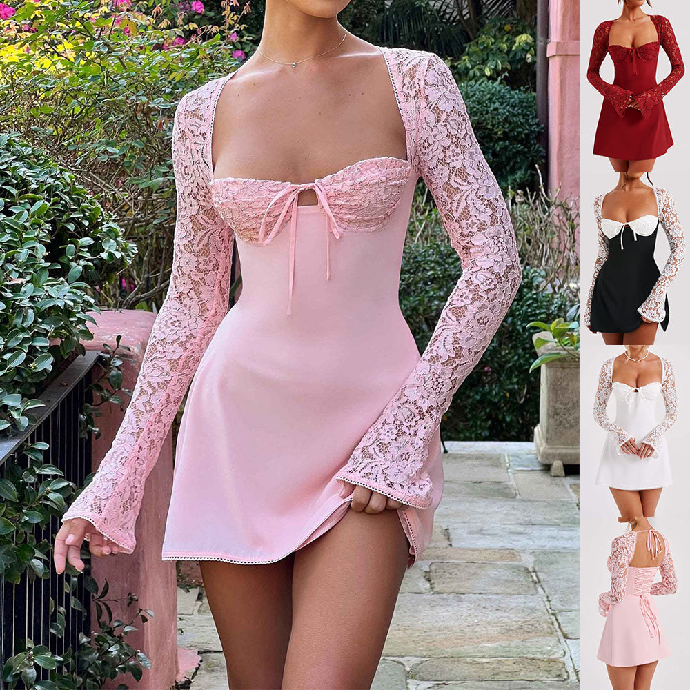 Women's Lace-Up Mini Dress