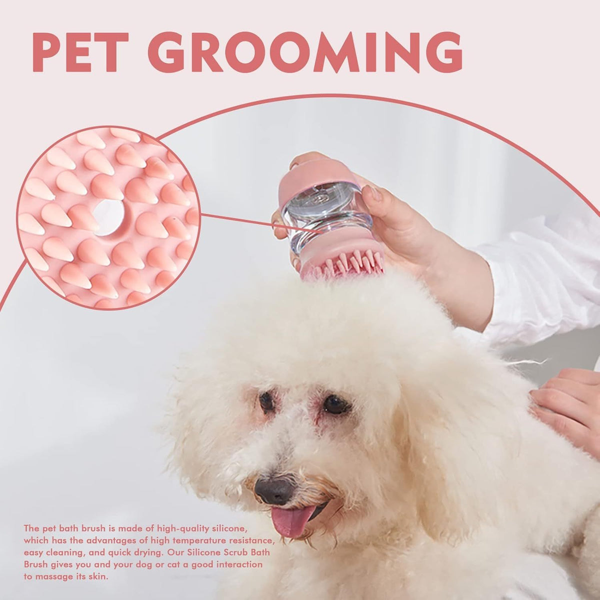 Silicone Pet Bath Brush with Shampoo Dispenser
