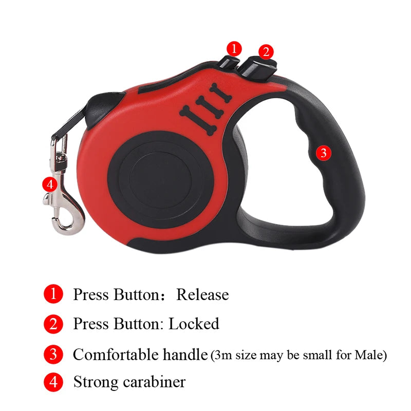 Ultramodern Design Automatic Retractable Dog Leash Durable Nylon Extension for Small and Medium Dog Walking Leash.