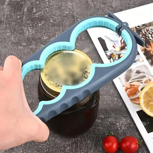 Easy Jar Bottle Opener, Manual Can Opener, 4-in-1 Multi Function Jar Openers, Simple to Use for Children, Elderly and Arthritis Sufferers, Silicone Hand Gripper Aid