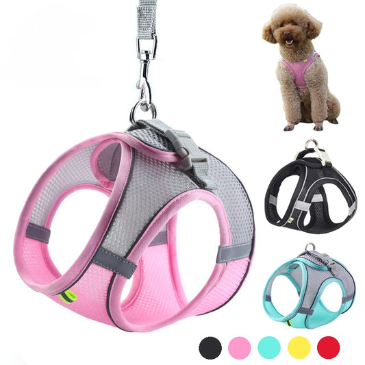 Puppy Harness Set Dog Accessories Adjustable Puppy & Cat Harness Vest French Bulldog Chihuahua Small Dog Collar Pet Leash Dogs