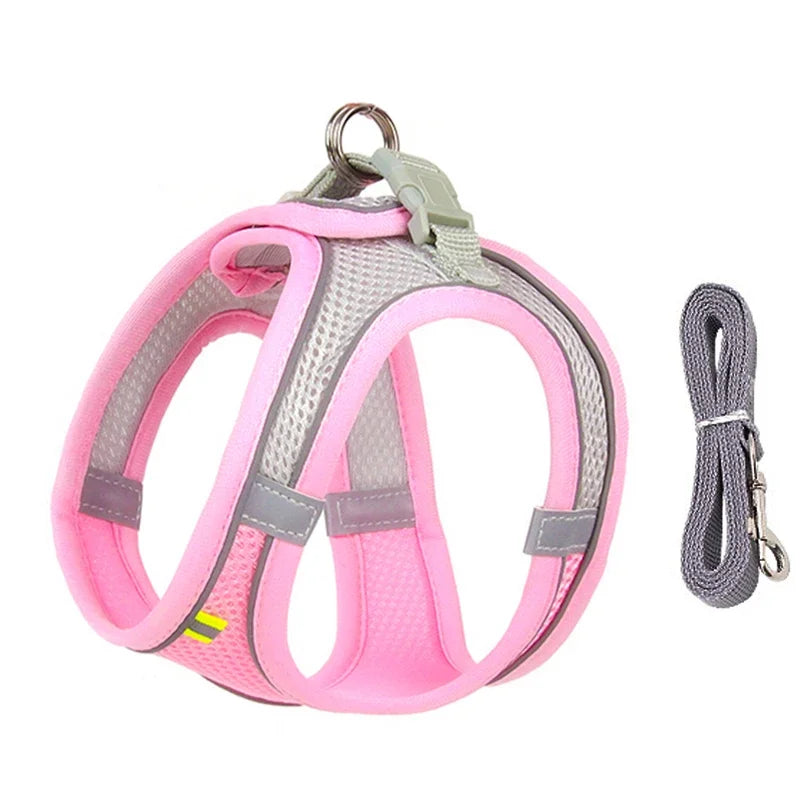 Puppy Harness Set Dog Accessories Adjustable Puppy & Cat Harness Vest French Bulldog Chihuahua Small Dog Collar Pet Leash Dogs