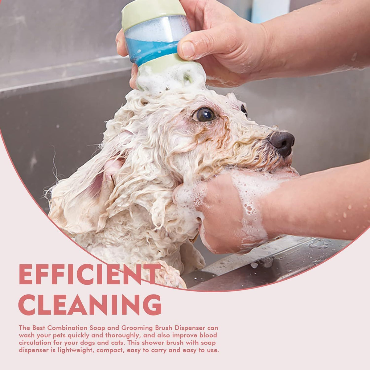 Silicone Pet Bath Brush with Shampoo Dispenser